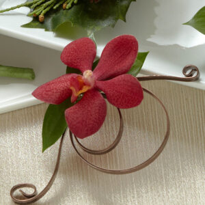Red Mokara Orchid Boutonniere