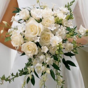 Ivory Rose & Orchid Scented Bridal Bouquet