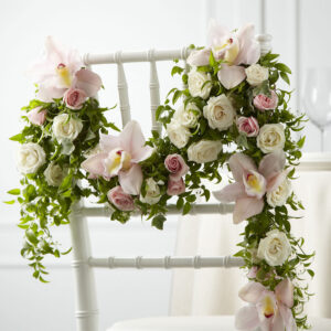 Orchid and Rose Chair Swag