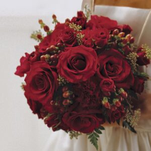 Scarlet Rose & Berry Bridal Bouquet