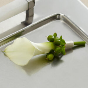White Calla Lily Boutonniere