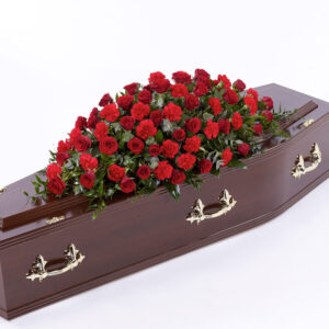 Rose and Carnation Casket Spray Red