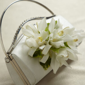 Elegant White Handbag Corsage