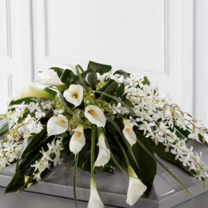 Calla Lily and Orchid Casket Spray