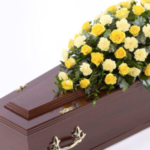 Rose and Carnation Casket Spray Yellow